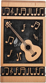 Handcarved Wooden Cremation Urn – Guitar Design Memorial Urn – Suitable for Adult Men & Women, Children & Pets – 115lbs Capacity