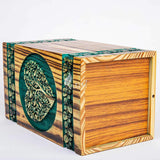 Handmade Rosewood Urn – Heart Pine Tree of Life – Suitable for Adult & Dog Ashes – Medium (9.5Hx5.5W, 180 Cu/in)