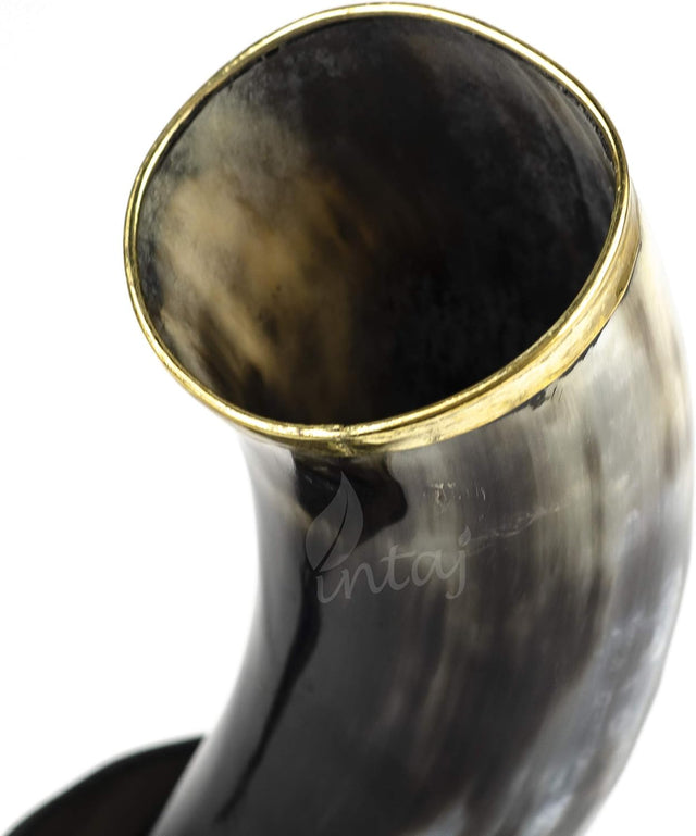Handmade Buffalo Horn Beer Mug, Large Viking Horn Tankard