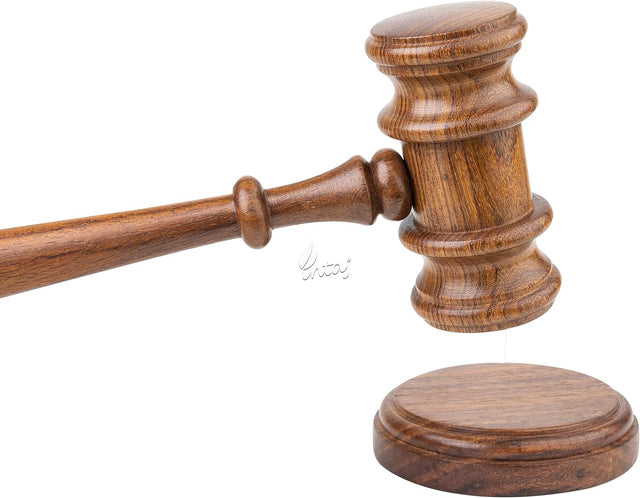Rosewood Judge Gavel and Sound Block, Handmade Auction Mallet