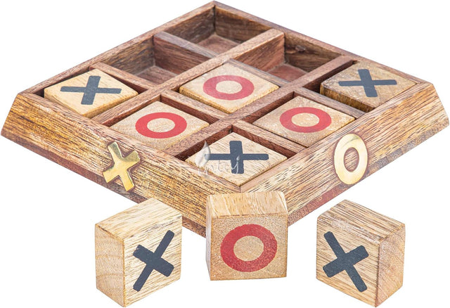 Wooden Tic Tac Toe Board Game, Rustic XOXO Table Decor Design 2