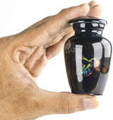 Handcrafted Keepsake Cremation Urn – Rare Dove on Black Design – Suitable for Adult Men & Women – Mini Size (1 Unit)
