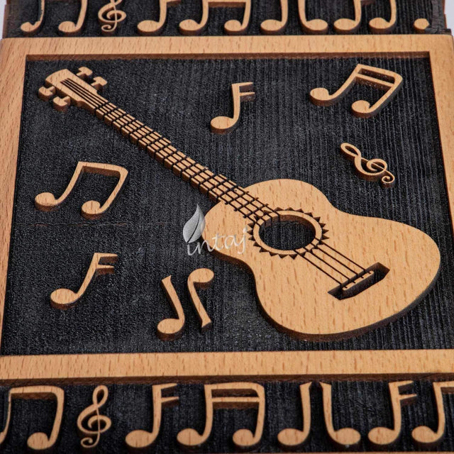Handcarved Wooden Cremation Urn – Guitar Design Memorial Urn – Suitable for Adult Men & Women, Children & Pets – 180lbs Capacity
