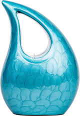 Handcarved Cremation Urn – Diamond Cut Royal Blue Design – Suitable for Adult Men & Women, Mom & Dad – 200lbs Capacity