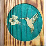 INTAJ Handmade Wooden Cremation Urn for Human Ashes - Humming Bird - Wooden Burial Urns Hand-Crafted - Funeral Cremation Urn for Ashes (Teal Pine, Large - 11.25Hx6.25W (250 Cu/in))