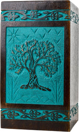Handcarved Wooden Cremation Urn – Tree of Life Design – Suitable for Men & Women, Mom & Dad – 20lbs Capacity