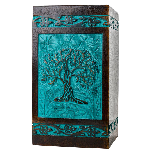 Wooden Cremation Urn – Tree of Life – Suitable for Adults, Children & Pets – 180 Cubic Inch