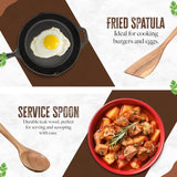Handcrafted Teak Wooden Cooking Spoons – Ergonomic Stirring, Mixing, Scraping & Serving – Durable & Nonstick Safe – Ideal for Nonstick, Cast Iron & Ceramic Cookware – 6 Piece Set