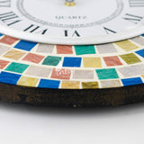 Silent Round Wall Clock, 14 Inch Rainbow Marble Decorative Clock