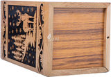 Handcarved Wooden Cremation Urn – Deer Carved Design in Beechwood – Suitable for Adult Men & Women, Mom & Dad, and Pet Dogs – 250 Cu/in Capacity
