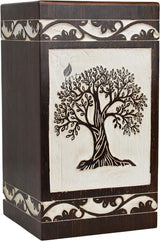 Handcarved Wooden Cremation Urn – Celtic Knot Tree of Life – Suitable for Adult Men & Women, Mom & Dad – 100 Cu/in Capacity – Antique Soulful Tree