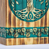 Handcarved Wooden Cremation Urn – Celtic Knot Tree of Life – Suitable for Adult Men & Women, Mom & Dad – 180lbs Capacity