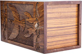 Handcarved Wooden Cremation Urn – Peaceful Bird Design in Natural Rosewood – Suitable for Adult Men & Women, Mom & Dad, Pet Dogs – 180lbs Capacity