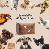 Handcarved Wooden Pet Cremation Urn – Two Paws Design – Suitable for Dogs & Cats – 6x4x2.75 Size