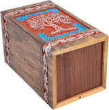 Handcarved Wooden Cremation Urn – Tree of Life Design – Suitable for Adult Men & Women, Mom & Dad, and Dogs – 250 Cu/in Capacity