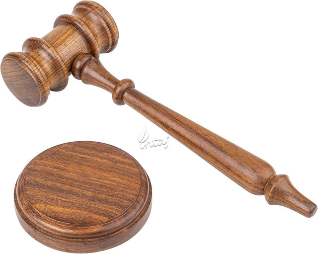 Rosewood Judge Gavel and Sound Block, Handmade Auction Mallet