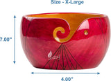 Handmade Large Wooden Yarn Bowl for Knitting Crochet Perfect Yarn Holder Rosewood Bowl for Mothers Day Christmas Gift (X-Large - 7x4, Pink Stripes)