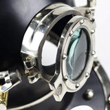 Black Matte Silver Scuba Diving Helmet Decor, Large Marine Display