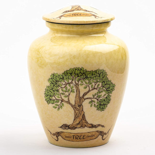 Handcrafted Wooden Cremation Urn – Tree of Life Design – Suitable for Adult Men & Women, Mom & Dad