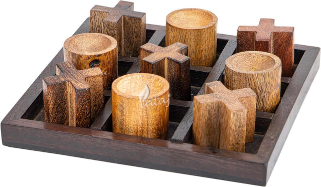 Wooden Tic Tac Toe Board Game, Rustic XOXO Table Decor Design 7