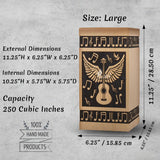 Handcarved Wooden Cremation Urn – Guitar Wings Design in Beechwood – Suitable for Adult Men & Women, Mom & Dad – 250 Cu/in Capacity