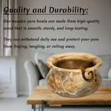 Handcrafted Wooden Yarn Bowl – Mango Wood, Ideal for Knitting & Crocheting – Perfect Gift for Yarn Lovers – X-Large (7" Dia x 4" H)