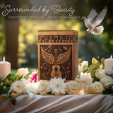 Handcrafted Wooden Cremation Urn – Guitar Wings of Angel – Suitable for Men, Women, Mom & Dad – 250lbs