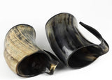 Natural Buffalo Horn Beer Mug, Large Handmade Viking Tankard