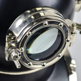 Black Matte Silver Scuba Diving Helmet Decor, Large Marine Display