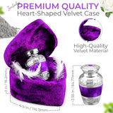 Handcrafted Brass Cremation Keepsake Urn – Engraved Peaceful Dark Purple Design – Suitable for Men & Women