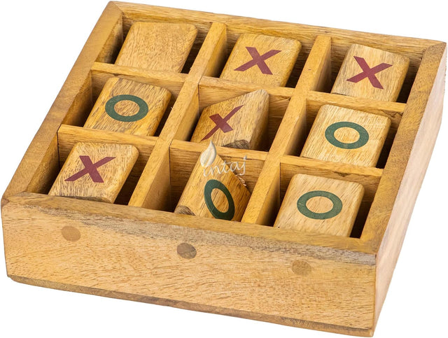 Wooden Tic Tac Toe Board Game, Rustic XOXO Table Decor Design 3