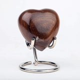 Handcarved Wooden Heart Cremation Urn – Hummingbird Design – Suitable for Dogs & Cats - 07 Cu/in Capacity