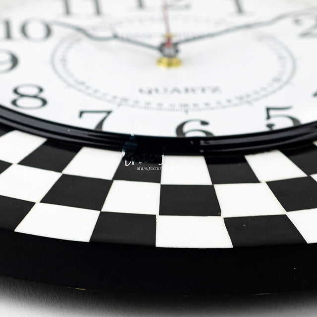 Silent Round Wall Clock, 14 Inch Chess Decorative Clock