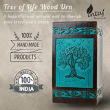 Handcarved Wooden Cremation Urn – Tree of Life Design – Suitable for Men & Women, Mom & Dad – 20lbs Capacity