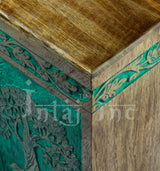 Handcarved Wooden Cremation Urn – Tree of Life Design – Suitable for Adult Men & Women – 340lbs Capacity