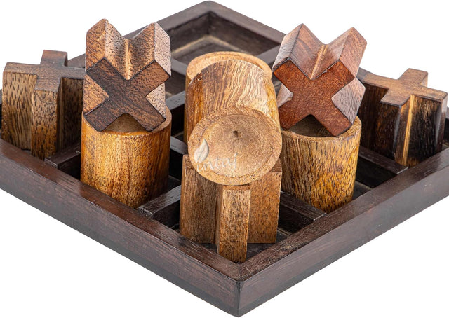 Wooden Tic Tac Toe Board Game, Rustic XOXO Table Decor Design 7
