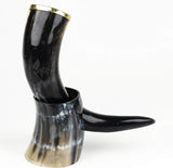 Handmade Buffalo Horn Beer Mug, Large Viking Horn Tankard