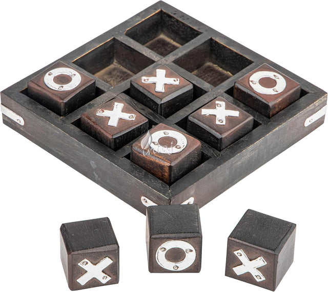 Wooden Tic Tac Toe Board Game, Rustic XOXO Table Decor Design 4
