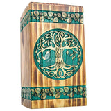 Handcarved Wooden Cremation Urn – Celtic Knot Tree of Life – Suitable for Adult Men & Women, Mom & Dad – 180lbs Capacity