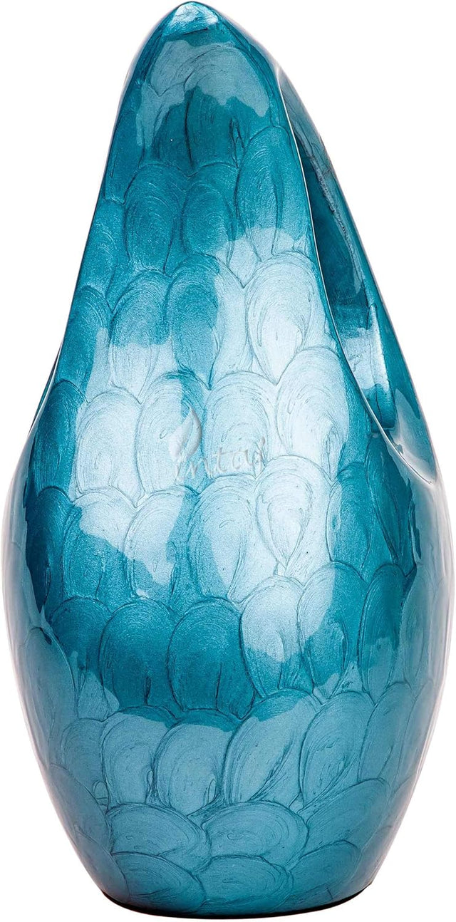 Handcrafted Cremation Urn – Diamond Cut Royal Blue Design – Suitable for Adult Men & Women, Mom & Dad –  Set of 4 Small Size