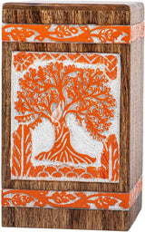 Handcarved Wooden Cremation Urn – Tree of Life Design – Suitable for Adult Men & Women, Mom & Dad – 180lbs Capacity