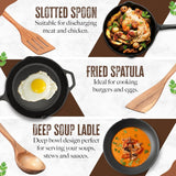 Handcrafted Teak Wooden Cooking Spoons – Ergonomic Stirring, Mixing, Scraping & Serving – Durable & Nonstick Safe – Ideal for Nonstick, Cast Iron & Ceramic Cookware – 9 Piece Set