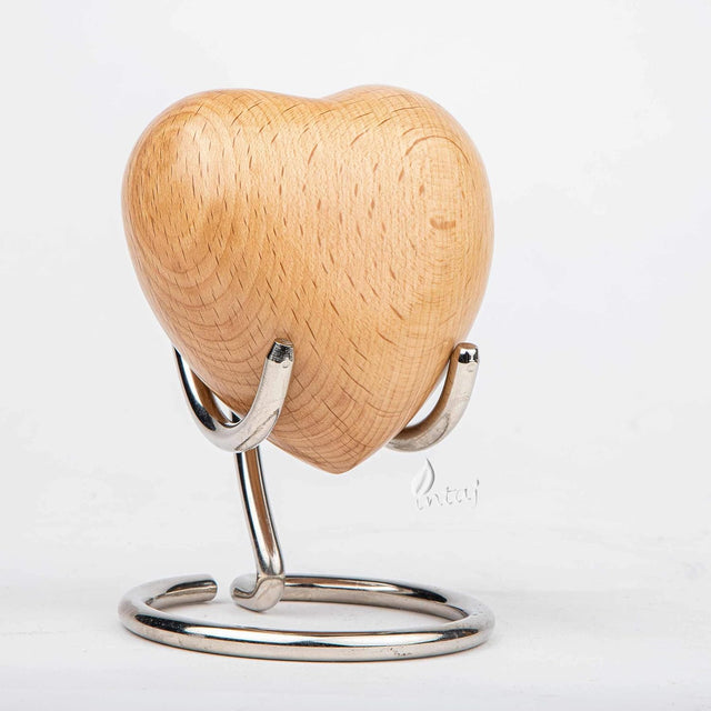 Handcarved Wooden Cremation Urn – BeechWood Humming Bird Design – Suitable for Dogs & Cats – 14 Cu/in Capacity