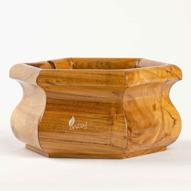 Handmade Large Wooden Yarn Bowl for Knitting Crochet Perfect Yarn Holder Rosewood Bowl for Mothers Day Christmas Gift (X-Large - 7x4, Caramel Hexagon)
