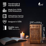 Handcarved Wooden Cremation Urn – Tree of Life Design – Suitable for Adult Men & Women, Children & Pets – 180 Cubic Inch Capacity