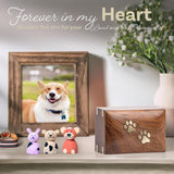 Handcarved Wooden Pet Cremation Urn – Two Paws Design – Suitable for Dogs & Cats – 6x4x2.75 Size