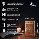 Handcarved Wooden Cremation Urn – Tree of Life Birds Design – Suitable for Adult Men & Women, Mom & Dad – 250 lbs Capacity