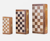 Handmade Wooden Chess Board, 7 Inch Small Wood Game Board