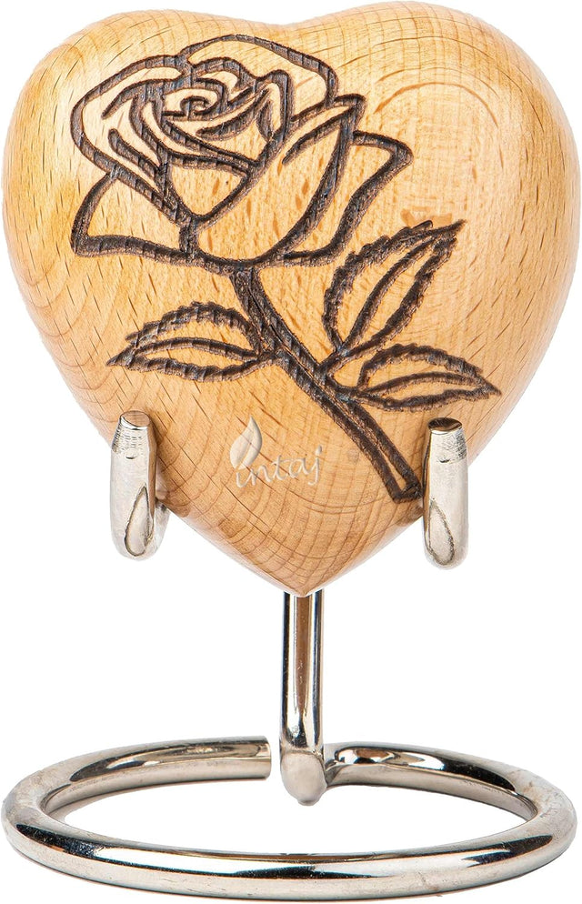 Handcarved Wooden Cremation Urn – Humming Bird Design – Suitable for Dogs & Cats – 14 Cu/in Capacity
