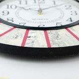 Silent Round Wall Clock, 14 Inch Pink Marble Decorative Clock